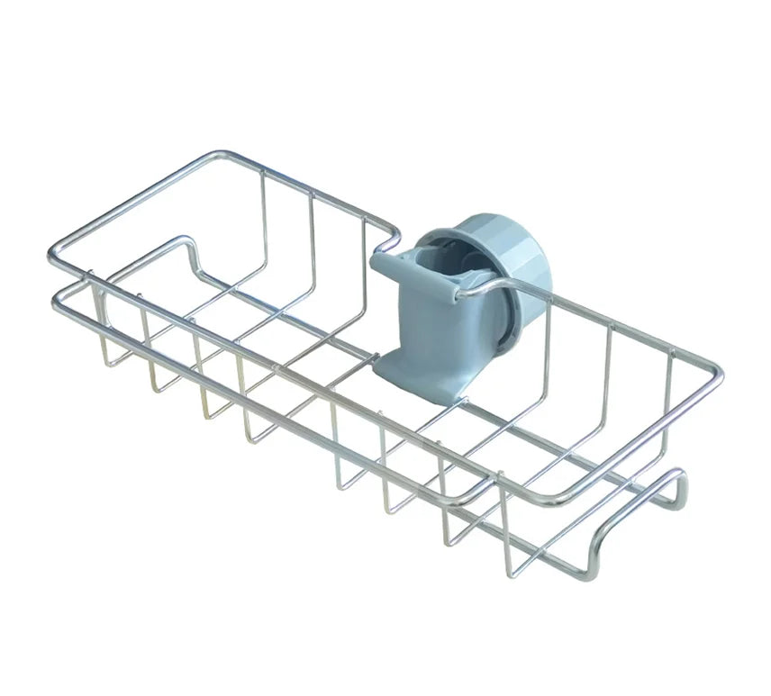Stainless Steel 304 Sink Hanging Punch Faucet Storage Bathroom Hollow Out Shelves Tap Cleaning Tools Hanging Storage Rack