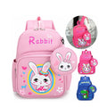 Cute Cartoon Rabbit 2D Oxford Unisex School Backpack for Kids-Customizable Brand Good Quality China Factory Price