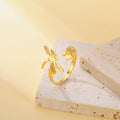 Cute Animal Dragonfly Ring Gold Color Stainless Steel Flower Dragonfly Ring for Girls Jewelry Gifts for Friendship Family
