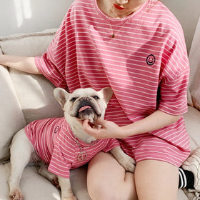 Dog Pet Clothes T-shirt Matching Dog and Mom Owner Pet Clothes Parent-child Outfits Dog Human Matching Pet Owner Clothes