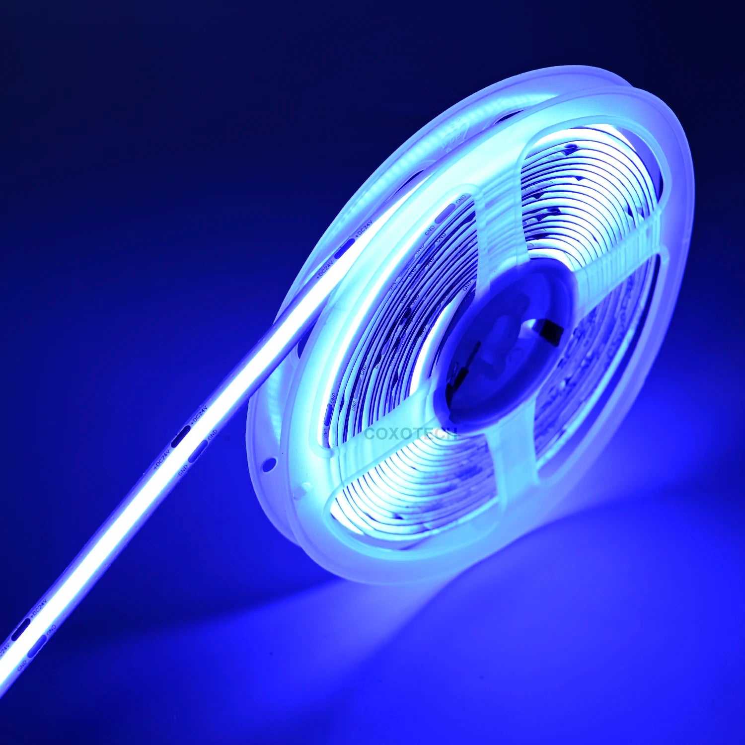 COB LED Strip Light 12V 24V Green ICE Blue Red Pink Violet Yellow Orange Flexible Design for Indoor Ambient Decorative Lighting