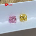 Synthetic pink Yellow Cz Diamond 4k Crushed Ice Cut Loose Cz Stones 5A+ Grade Cushion Shape Cubic Zirconia