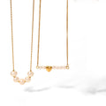 Fashionable Stainless Steel 18K Gold Plated Ins Design Shell Pearls Love Heart Pendant Necklace for Women