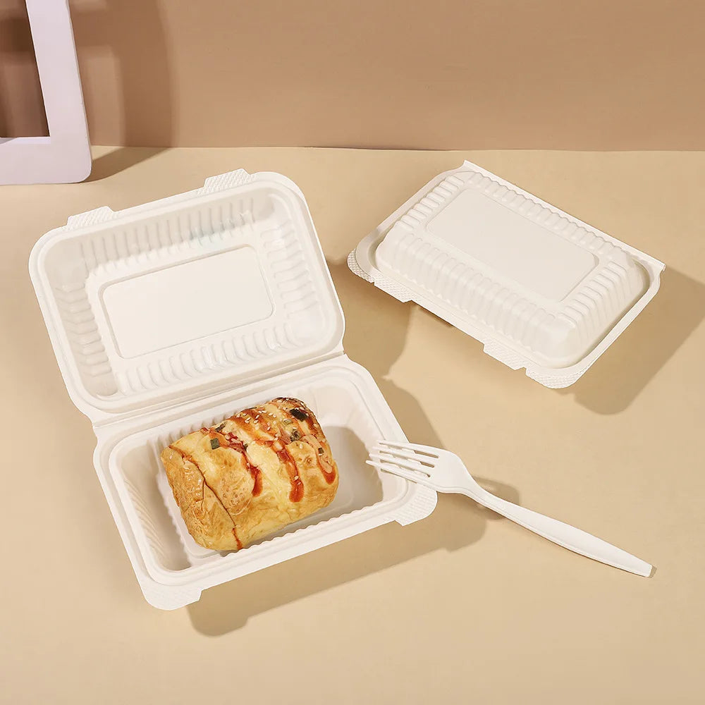 Manufacturer Cornstarch Food Box Cornstarch Burger Box Thickening Environmentally Friendly Degradable Cornstarch Food Container