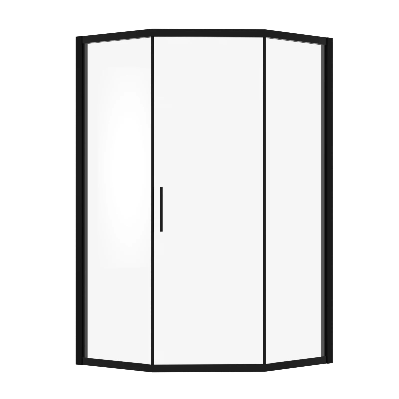 42" X 76" Shower Door Diamond Corner Small Spaces  Framed Shower  Glass Framed Interior Sliding  Shower Door
