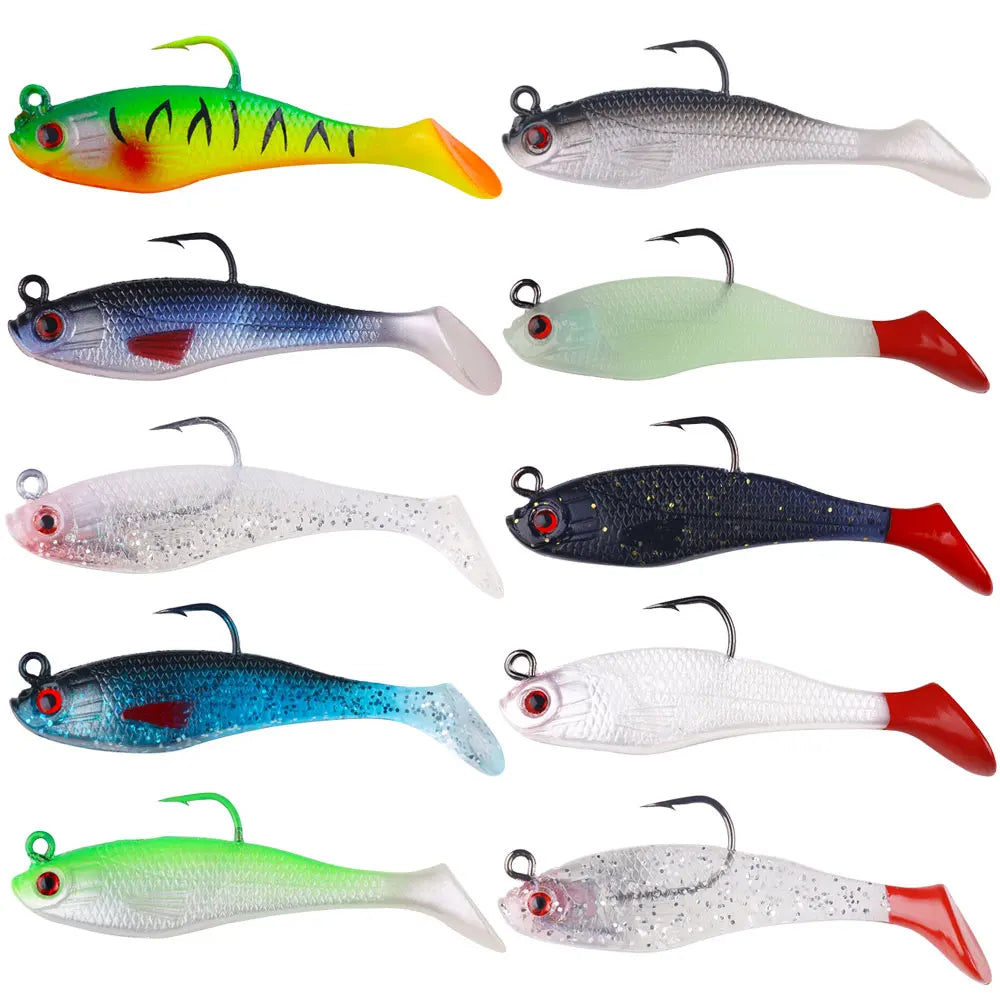 8cm 10g Bionic Bait for Freshwater and Saltwater Fishing Tail Fish Soft PVC Bait Printed Condition for Target Species MegaBDM