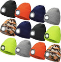 BSBH Rechargeable Winter Warm Knitted Led Beanie Hat Lighted Cuffed Led Beanie Headlamp Beanie Men Women Cap Winter LED