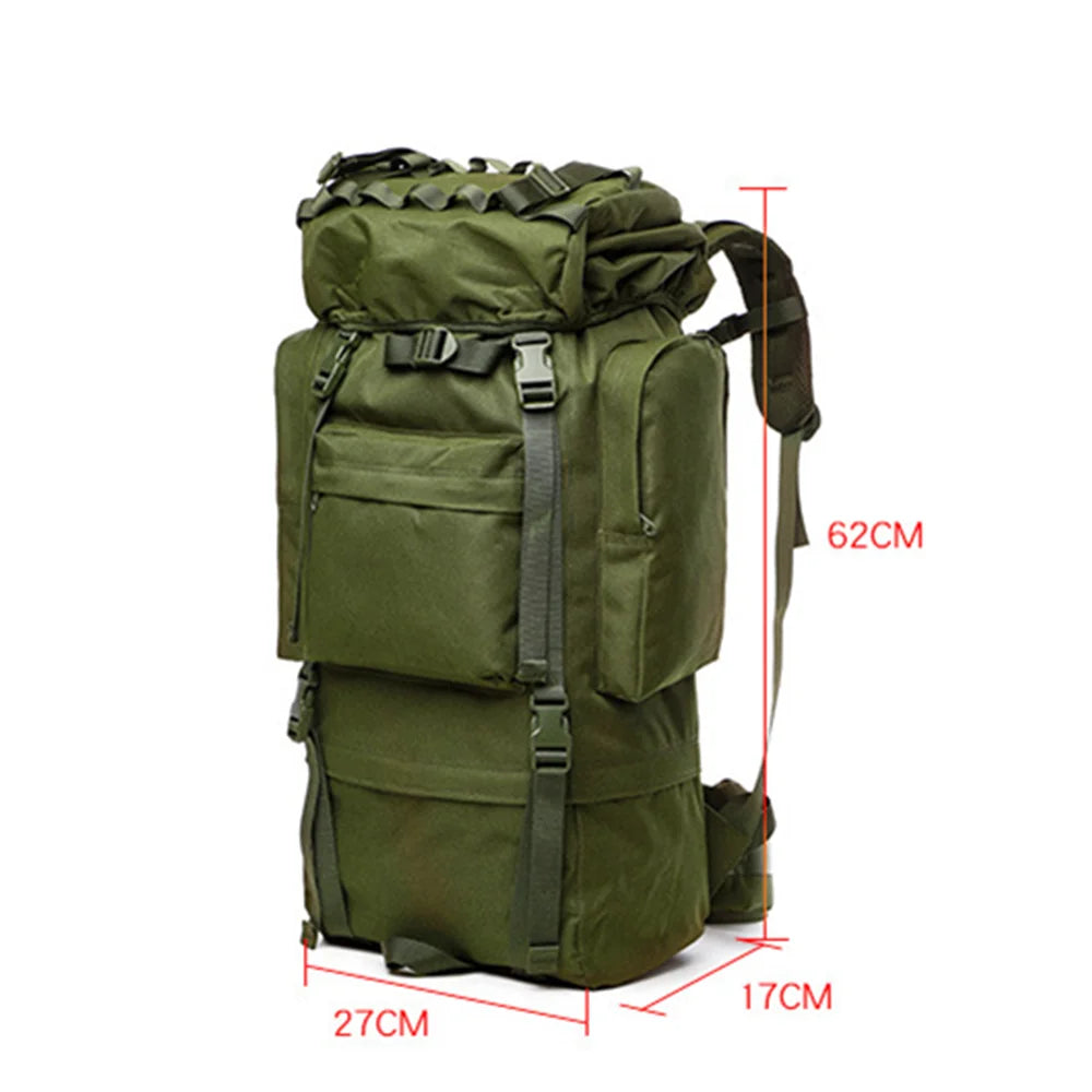 Large Capacity Outdoor Tactical Backpack Mountaineering Climbing Hiking Molle Waterproof PVC Lining 36-57L Bag
