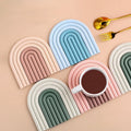 Nordic Style Silicone Removable Rainbow Coasters Insulation Pads Cup Mat Plate Non Slip Placemat Home Decor Kitchen Accessories