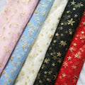 Girls Shiny Glitter Star Print Tulle Lace Fabric for Dresses LT21453