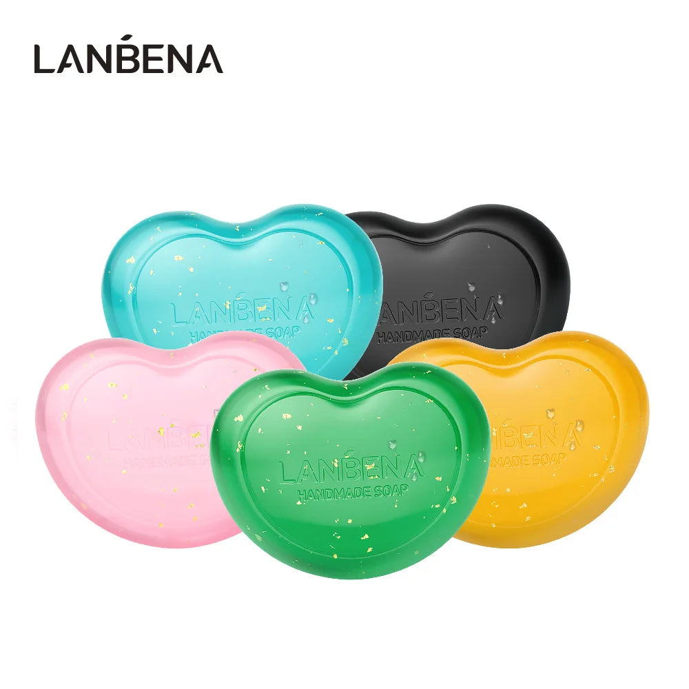 LANBENA Facial Cleansing Handmade Soap 24k Gold Hyaluronic Acid Tea Tree Oil Essential Cherry Whitening Acne Repair Clean Tools