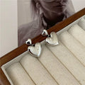 Fashion Classic 925 Sterling Silver Glossy Double Small Big Heart Stud Earrings Wholesale Valentine's Day Gifts