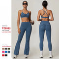 Custom Seamless Sportswear High Impact Vest Sports Suit Women'S Ribbed Hip Lift Active Wear Gym Fitness Clothes Workout Yoga Set