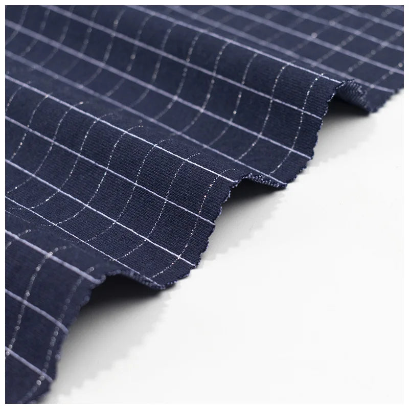 Factory Price 9oz Knitted Silver Yarn Dyed Heavyweight Plaid Denim Fabric for Children's Clothing Bags and Shoes