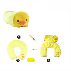 Wholesale 2-in-1 U-Shaped Microbead Neck Pillow Funny Frog Animal Toy and Bed Pillow Case Unique Design for Kids & Adults