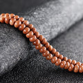Hot Sale Beads for Jewelry Making Craft Gold Sand Stone Rondelle Abacus Shape Loose Beads 15.5"