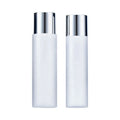 100ml 150ml 200ml Plastic Toner Bottle Frosted Flat Shoulder Empty Cosmetic Container Silver Screw Cap Essential Oil Plug Bottle
