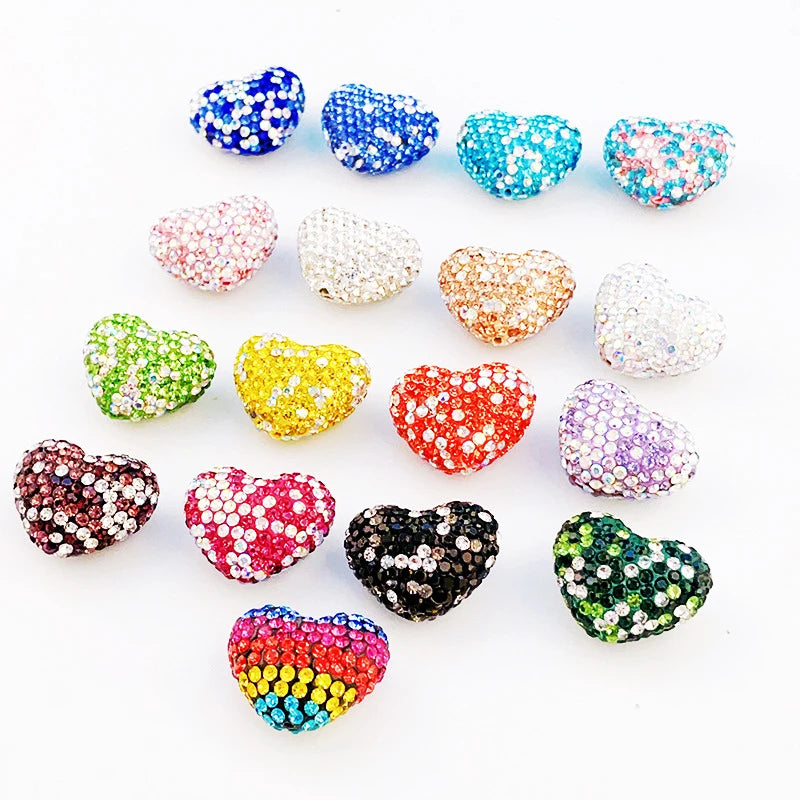 Colorful Clay Beads with Rhinestone Pave Polymer Crystal Beads for Jewelry Finding Bead Caps