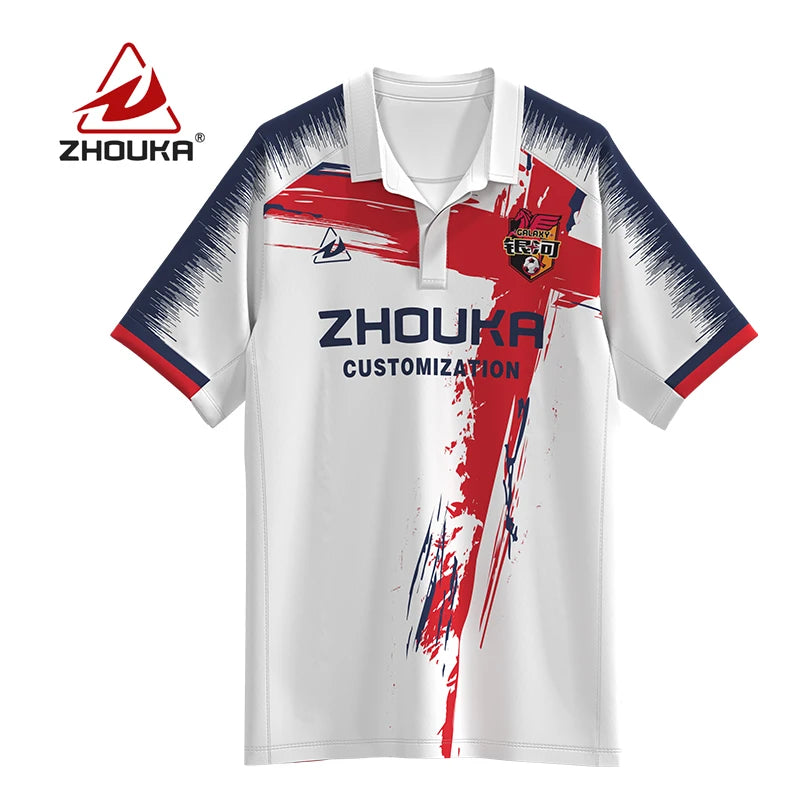 Custom Logo Polo Soccer Shirts Football Club Uniforms Polyester Soccer Jersey Polo Shirt for Men