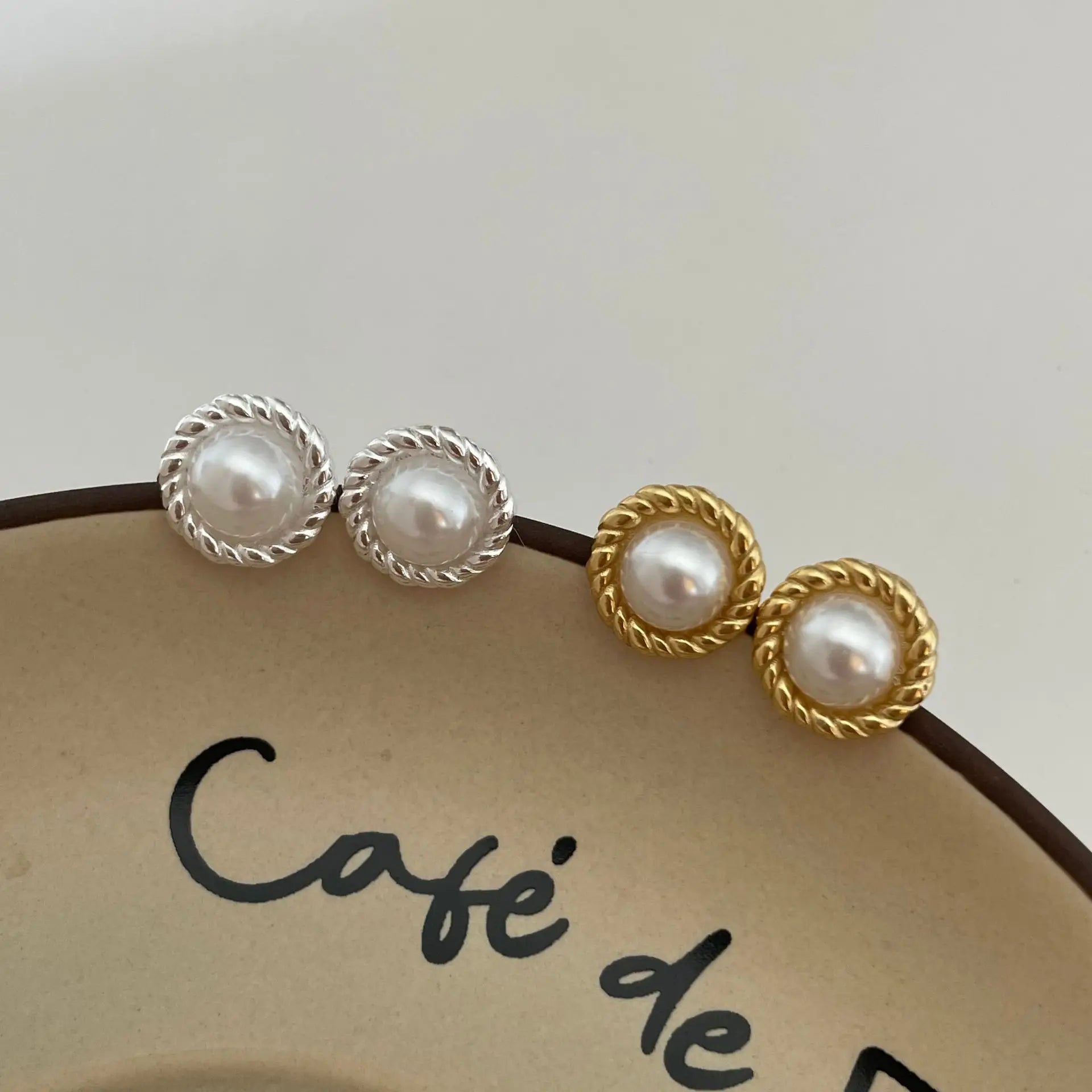 Korea Fashion Jewelry 925 Silver Twisted Pearl Earring 18K Gold Plated 925 Sterling Silver Earring Piercing Jewelry Wholesale