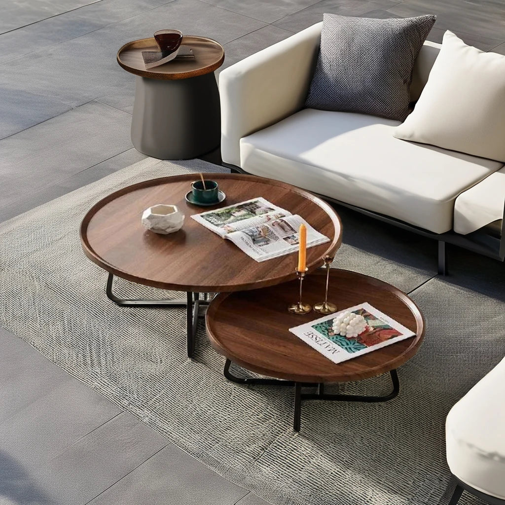 Nordic Modern Luxury Marble Top Coffee Table Set Simple White Metal Stone Gold Finish MDF Nesting Center Table Living Room