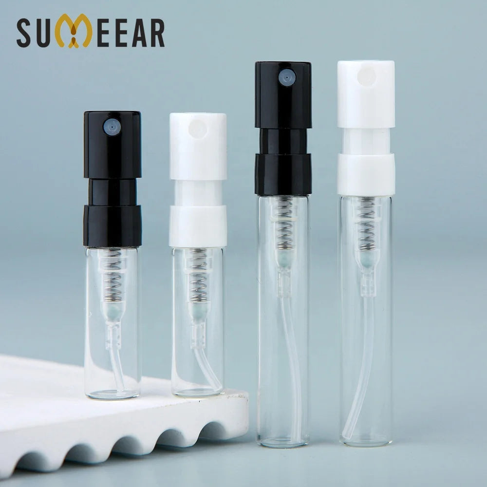 SUMEEAR Mini Flat Bayonet Glass Fragrance Sample Tester Bottles 1ml 2ml Personal Care Perfume Spray Mini Bayonet Glass Bottles