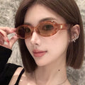 DOISYER 2025 Unisex Luxury Square Sunglasses Custom Retro UV400 Protection Black Tea Y2K Vintage Style Oval Frame Made PC