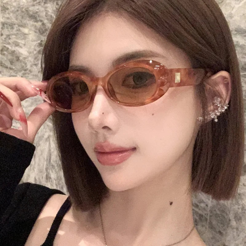 DOISYER 2025 Unisex Luxury Square Sunglasses Custom Retro UV400 Protection Black Tea Y2K Vintage Style Oval Frame Made PC