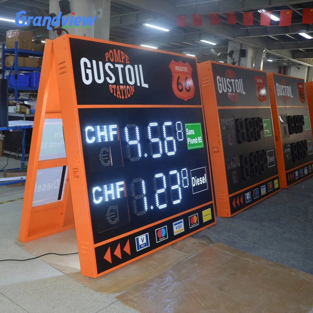 12" Digital LED Gas Price Signs 7 Segment LED Display for Gas Station Advertising