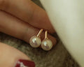 E1757 10-11mm DIY Natural Freshwater Pearl Charm Earrings Mounting Accessory 925 Sterling Silver Gold Plated  Jewelry for Women