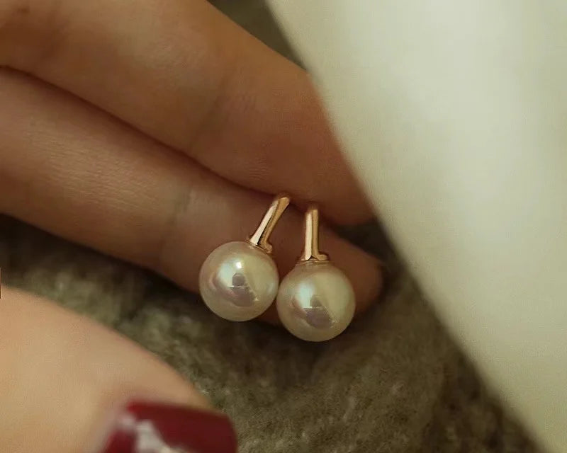 E1757 10-11mm DIY Natural Freshwater Pearl Charm Earrings Mounting Accessory 925 Sterling Silver Gold Plated  Jewelry for Women