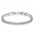 Adjustable Stainless Steel Double Buckle 3MM Zircon Inlaid Bracelet Simple Tennis Chain Personality Fashion Bracelet