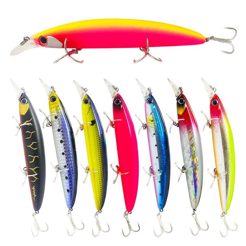 Huiping Floating Minnow Fishing Lures Saltwater 110mm 20g Rattles Leurres Pesca Hard Bait Jerkbait Plastic Bass Lure Fishing