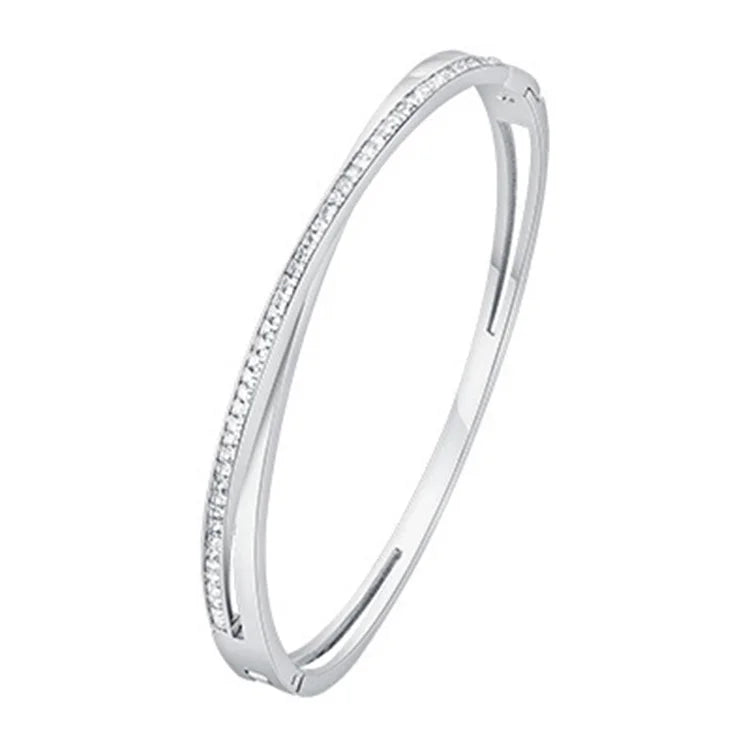 High End Jewelry Bracelet Fine Non Tarnish Stainless Steel Zircon Bangle Bracelet for Women