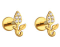 Milskye Cute Jewelry Set for Women Shiny Wedding Fashion Fine Jewelry for Women 925 Silver 18k Gold Tulip Flower Stud Earrings