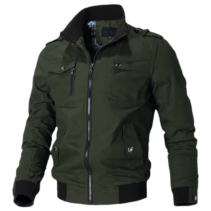 New Men's Jacket Korean Version Casual Men's Youth Stand Collar Spring and Autumn Cotton Coat Jacket for Men