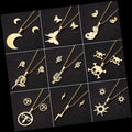 DAIHE New Fashion Bridal Gold Stainless Steel Fish Bone Wing Horse Flower Pendant Necklace Earrings Jewelry Set for Women