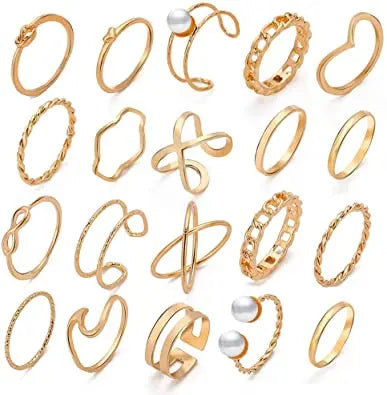 Wholesa Bohemia Gold Silver Plated Comfortable Wave Ring for Women