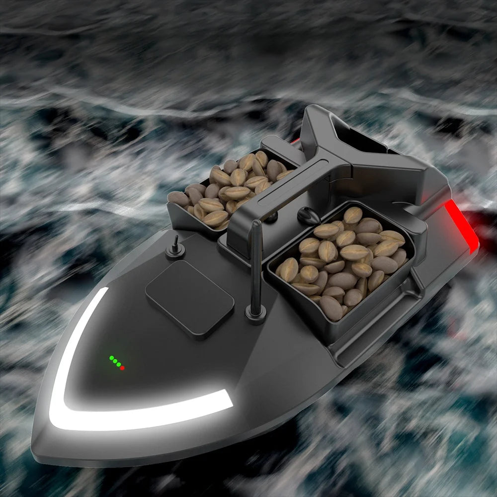 V020 RC Bait Boat GPS 40 Feeding Points Boat Autopilot Flashing Light 500M Fishing Bait Boats With 3 Bait Tanks 2KG Load