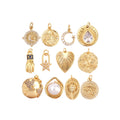 Dandelion Earth Star Heart Hand Cubic Zirconia CZ Paved Charm 18K Real Gold Plated Colour Craft Jewelry Supplies L87