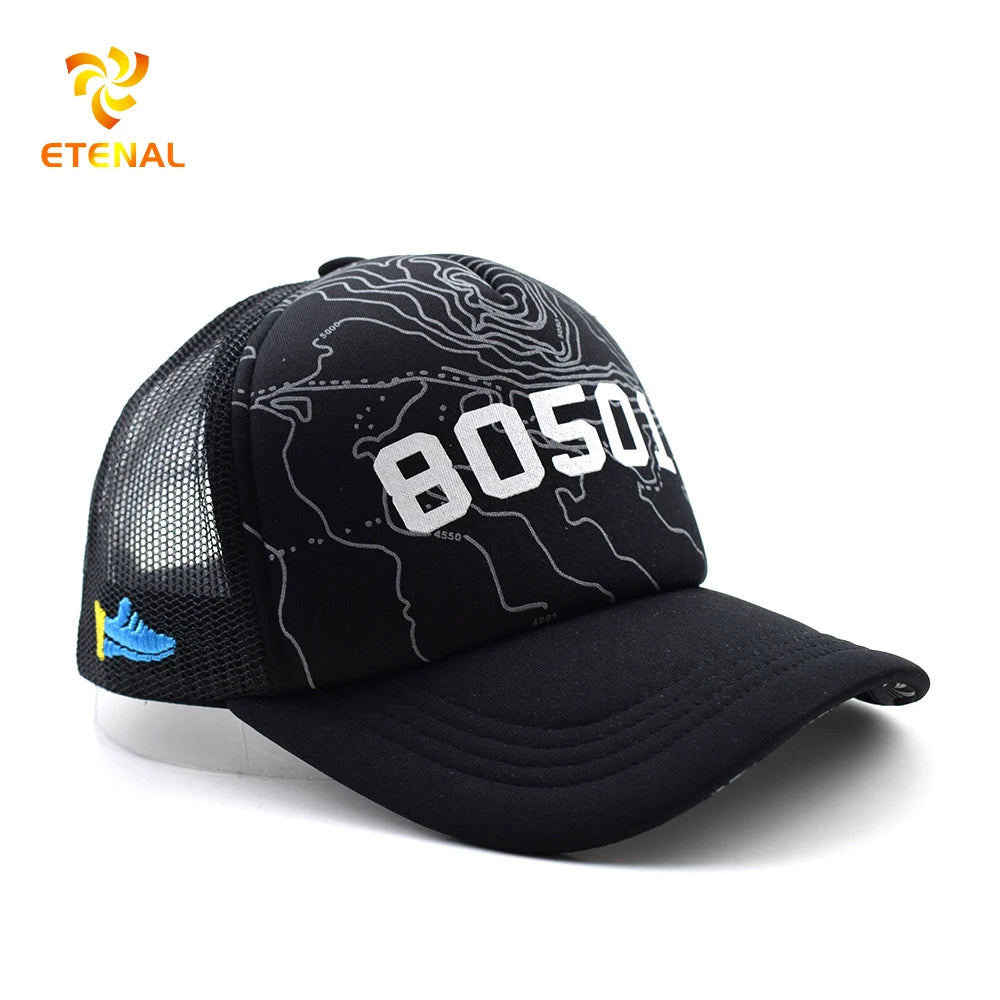 Custom Two-Tone Brown Beige Denim Terry Jersey Performance Trucker Caps Embroidery/Screen Printing Logo Y2K Hip Hop Style Beach