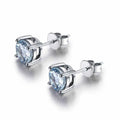 Vintage 925 Sterling Silver Blue Topaz Ring With Tiny Gemstones Jewelry Dainty Exquisite Ring Best Gift for Women