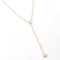 Permanent Jewelry Necklace 18k Gold Plated Dainty Dainty Cubic Zirconia Y Stainless Steel Bezel Lariat Necklaces