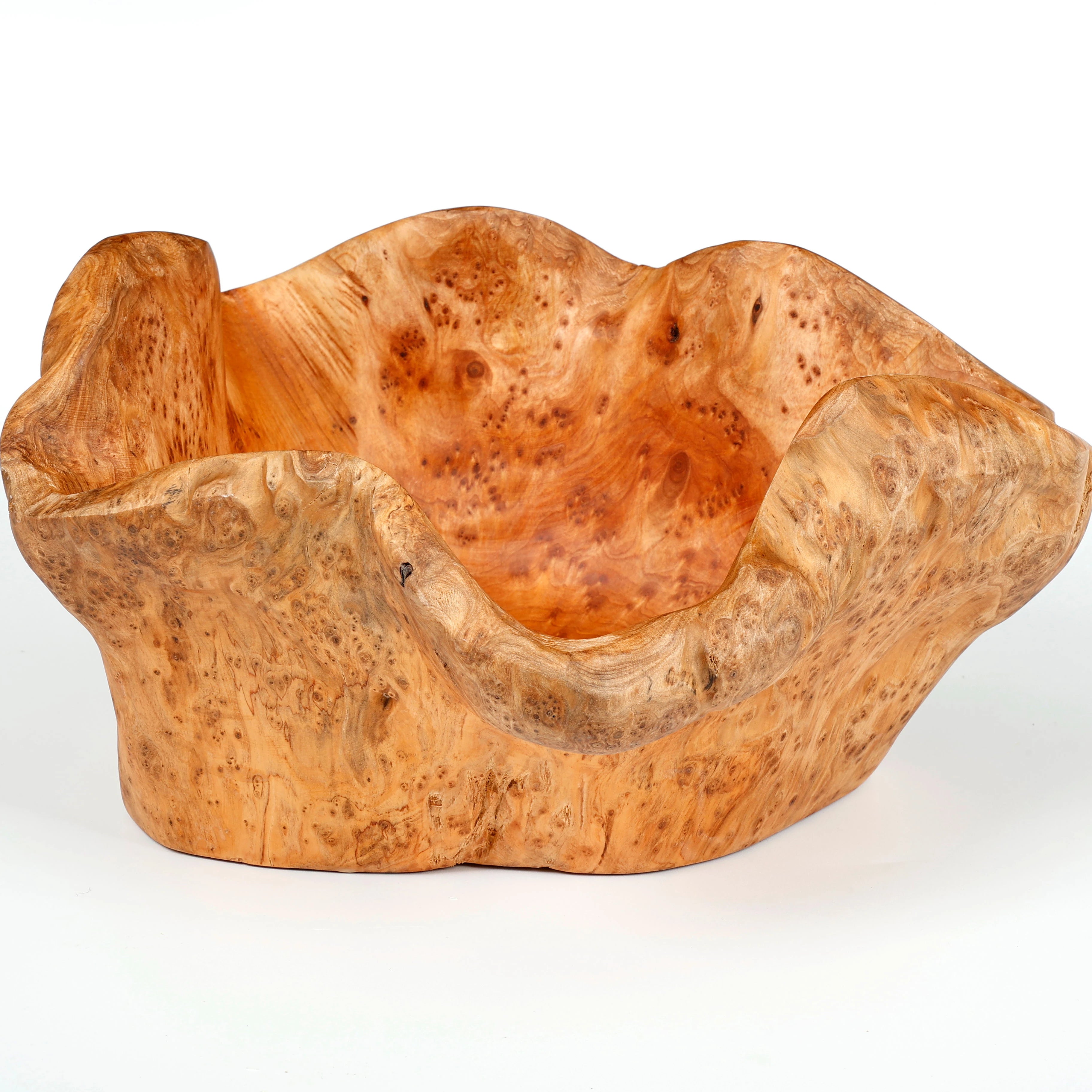 Wholesale Wood Bowl(10"-12") Handmade Natural Root Carved Bowl Wood Crafts Bowl Serving for Snack