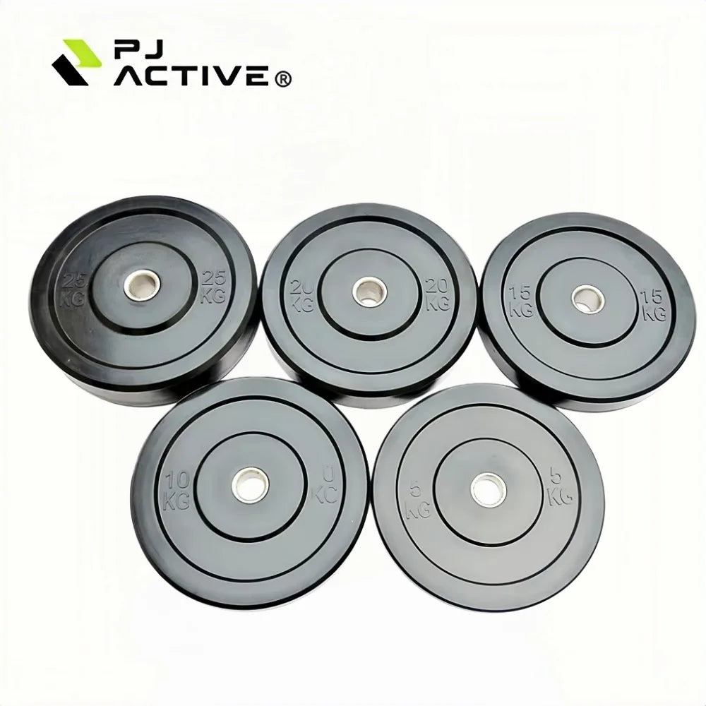 PINJIAN Full Film 5 10 15 20 25 kg 6 Specifications Logo Can Be Customized Weight Rubber Bumper Plates Lbs Gym