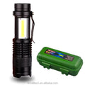 Factory Price Mini Pocket Zoomable Emergency Torch Light Rechargeable Powered Small Aluminum Q5 LED COB Flashlight