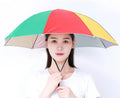 Custom Logo Outdoor Sun-Proof Umbrella Hat Modern Design Polyester Headwear for Fishing Hiking Beach & Camping Manual Control