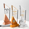 2025 New Design Gold Silver Bronze Metal Crystal Glass Awards Plaque Trophy MH-J0199