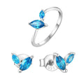 2024 Hot Selling Fine Jewelry Factory 925 Sterling Silver Rhodium Plated Marquise Ring Earring Leaf Jewelry Set for Women Girls