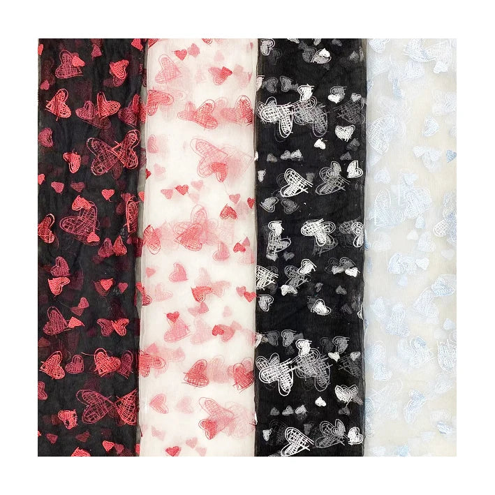 Factory Direct Sales Mesh Messy Line Painting Plain Embroidered Cloth 100% Polyester Wedding Lace Tulle Clothing Accessories